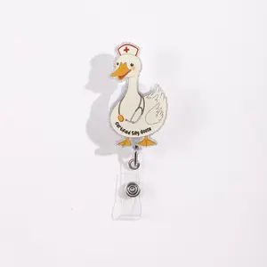 1pc Retractable Badge Reel Nurse Tag Certified Silly Goose Design, Fun Medical ID Holder for Healthcare Professionals, Perfect Gift for Nurses & Doctors
