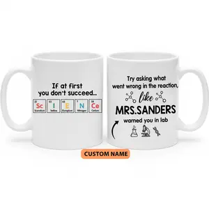 Custom Name Science Teacher Coffee Mug, Teacher Appreciation Gift, Funny Chemistry Gift