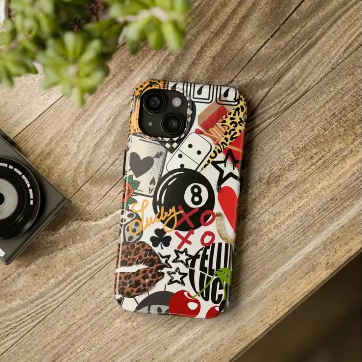 Coquette Collage 8 Ball MagSafe Case for iPhone 11-17 Pro Max/Air | Rubber Shell Street Style | Wireless-Friendly Cover | Magnetic Shockproof