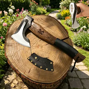 Grumpy Bear 13" Garden Axe – Small Hand Axe for Log Splitting, Kindling & Outdoor Use for Gardening, Camping, and Yard Work