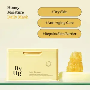 [ByUR] Honey Moisture Daily Sheet Mask (30 Count) Lightweight Hydrating Face Mask with Honey Extract & Peptides for Firmness, Elasticity & Dry Skin | K-Beauty