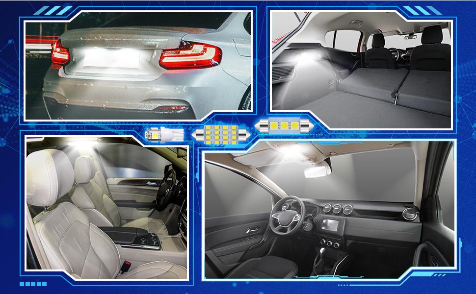 Super Bright White Interior Car Lights Kit Set (70 & 60 & 42 Pcs) - 12V Bulbs for Dome Map Door Trunk, 31/36/41mm De3175 6411 T10 2825 6612f 6615f, Cars Vehicle Accessories Auto Accessories Interior, Light Bulbs, Car Interior Accessories