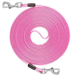 Dog Tie Out Cable, 10FT/15FT/25FT/30FT/70FT Runner for Yard Steel Wire Cable with Durable Superior Clips Blue Chains for Outside Dog Lead for Large Up to 350 Lbs