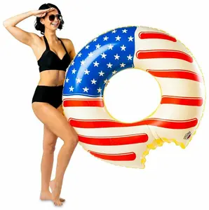 🇺🇸 USA Flag Donut Pool Tube Float – 4 Ft Inflatable by BigMouth Inc.