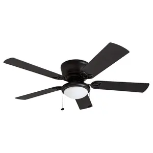 Prominence Home Benton 52" Indoor LED Ceiling Fan with Pull Chain, Matte Black