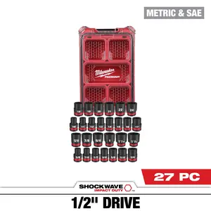 Milwaukee 49-66-6804 27PC Socket 1/2” Drive MM & SAE Set