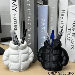 Cute Down Jacket Shape Pen Holder, Creative 3D Printed Novelty Cup Mat, Desk Organizer Desk Supplies for Classroom, Home Office, Desktop Decor