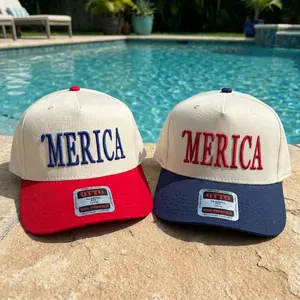 Merica Embroidered Trucker Hat, 4th Of July Merch, Independence Day Gift, 4th Of July Hat