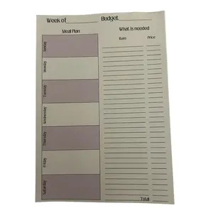 Meal planner/ grocery budget list 25 sheets pad