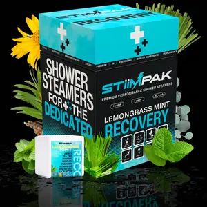 Shower Steamers for Sinus Relief | Recovery | XXL 80g Cold & Flu, Allergies, Post-Workout | Eucalyptus, Tea Tree, Turmeric, Arnica, Caffeine, Menthol | Extra Strength Aromatherapy | STiiMPAK (8 Pack)