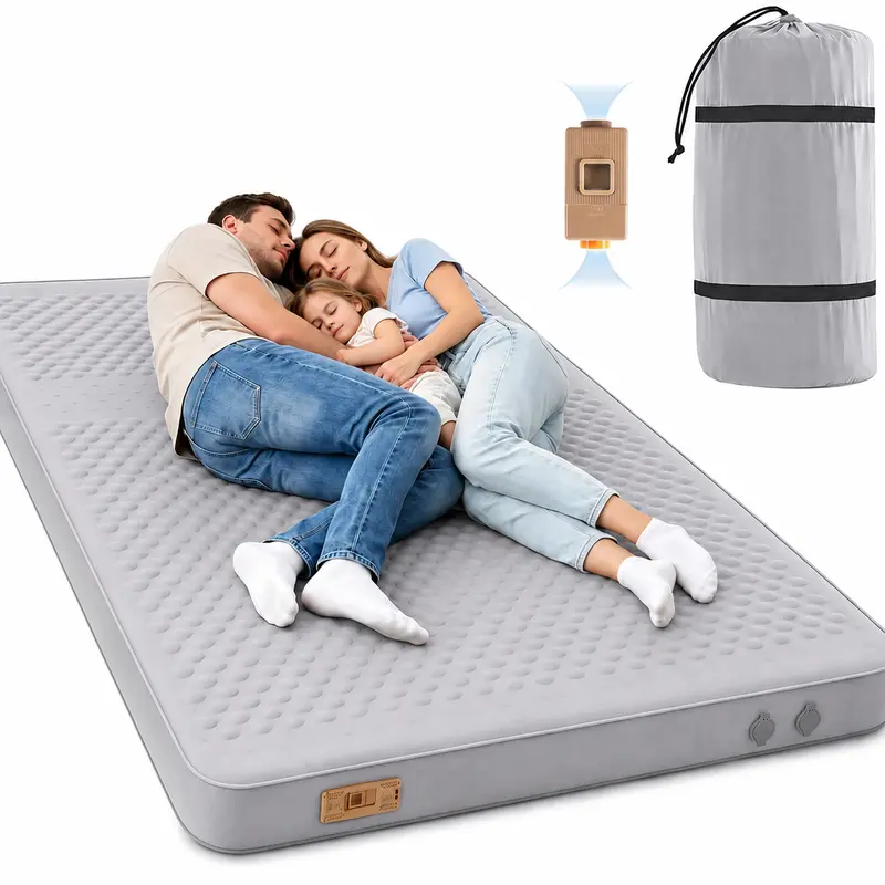 Docred Thick Self-Inflating Sleeping Pad with Electric Pump - Memory Foam Mattress, 9.5 R-Value Insulated Unisex Body-Hug Fit, Portable Airbed for Tent/Car Travel, Travel Accessories, Camping Supplies, Outdoor Equipment, Hiking Gear