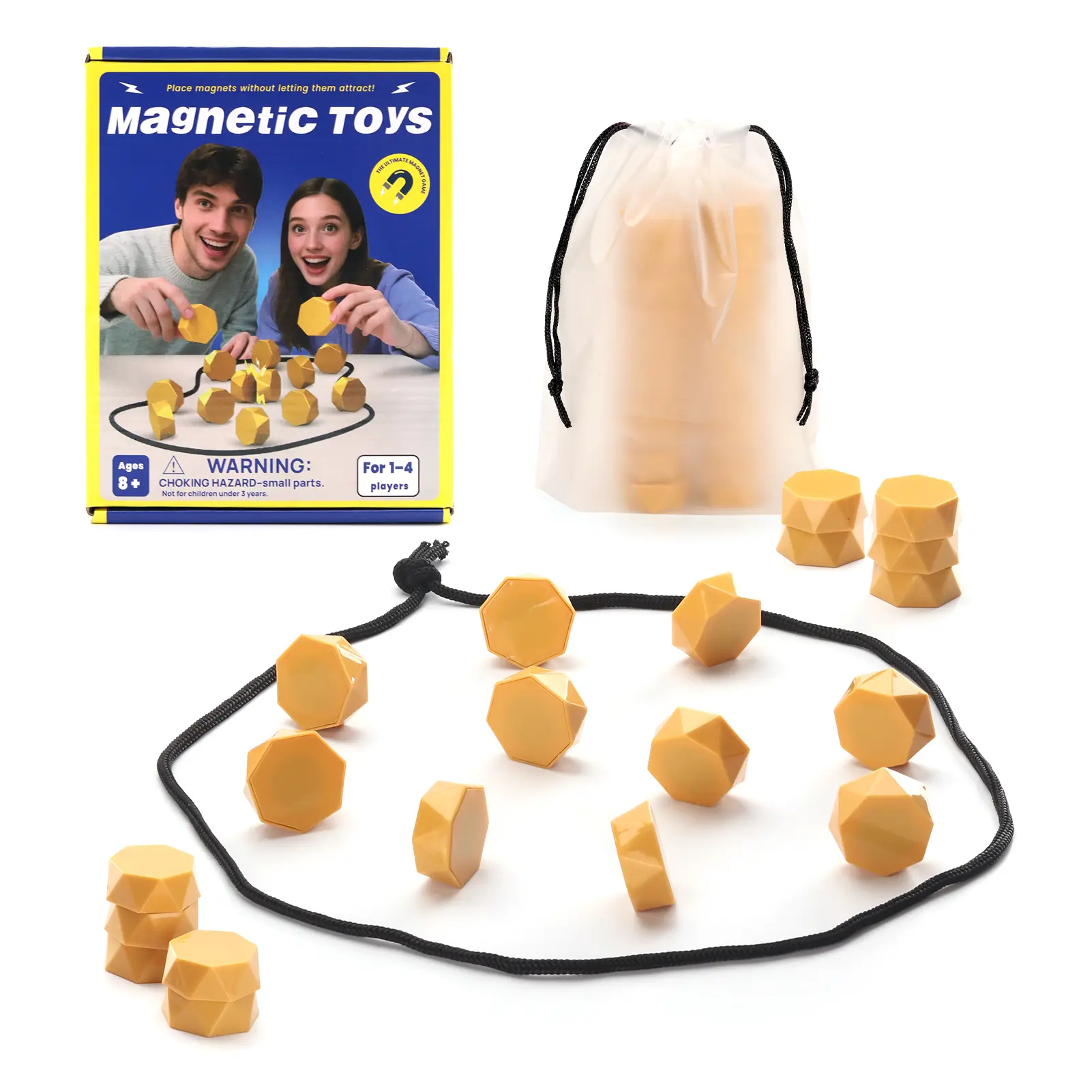 Premium Magnetic Chess Board Game Set - 20 Pieces, 2 Card Versions, Portable Bag, Adjustable Rope - Classical Strategy Toy for Kids, Enhances Strategic Thinking, Supports Children Development & Learning, Ideal for Travel, Magnetic Board