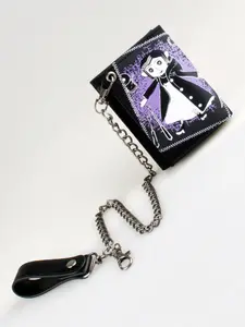 High-Quality Three-Fold Printed Sticker Chain Wallet, Fashion Personalized Card Holder ID Window, Stylish and Unique Design Trifold Wallet