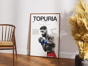 Ilia Topuria Poster, UFC Wall Print, MMA Poster , Fighter Poster, Gym Poster, UFC Fan Room Decor, Gift for Him, ufc Champion Poster
