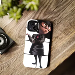 Edna Mode “Darling” Vibe Phone Case - High Quality TPU Plastic for Apple iPhone 15,14,13,12,11,Pro, XS, XS Max, XR, Plus, Mini - Waterproof Black Cover