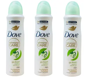 Dove Advanced Care Antiperspirant Deodorant Dry Spray Cool Essentials 3 Count for Helping Your Skin Barrier Repair After Shaving with Pro Ceramide Technology 3.8 oz