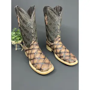 Men's canela  printed western cowboy boots