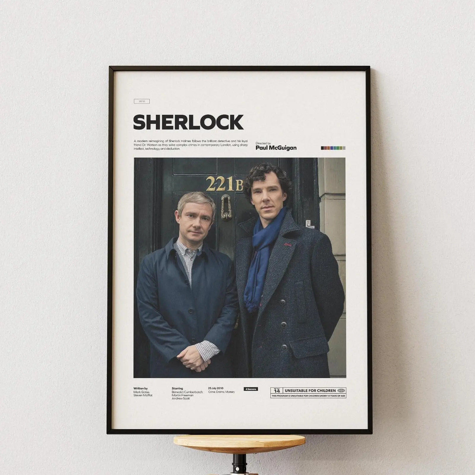 Sherlock Poster, Benedict Cumberbatch and Martin Freeman Poster Print, Sherlock Holmes Tv Series Alternative Poster, Cinematic Wall Decor