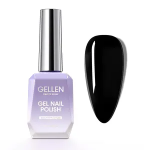 Gellen Gel Nail Polish 18ml - Black Gel Nail Polish Brush Gift Lightweight Manicure Salon Uv