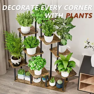 5 Tier 12 Potted Plant Bracket Indoor Metal Flower Rack, Can Accommodate Various Plant Courtyards, Living Rooms, Balconies, Bedrooms, High Flower Racks, with Functions of Pressure Resistance, Waterproofing, and Structural Stability Deals For You Days