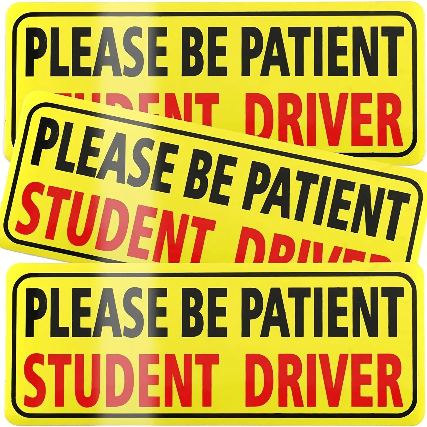 Student Driver Reflective Sticker for Car, Please Be Patient Student Driver Sticker, New Drivers Sticker, Universal Non Magnetic Reflective Rookie Driver Bumper Sticker, Nighttime Visibility, Car Decoration, Automotive Decals