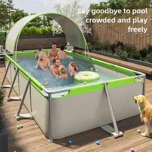 Multi-Size Large Bracket Swimming Pool Foldable PVC Material Family Adult Party Yard Party, Durable Sturdy Construction, Quick Installation, Suitable For Summer Outdoor Yard Water Games, Family Swimming Pool, Fashion Swimming Pool