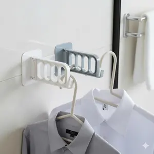 Strong Adhesive Foldable Wall Hooks, Removable Heavy Duty Hanging Rack for Keys, Towels, Clothes. Multi-Purpose Hidden Storage, Waterproof, Non-Slip, Anti-Fall Design with High-Stick Adhesive for Wall Mount.