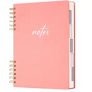 Spiral Notebook with Tabs 8"x10" Hardcover Spiral Notebook with Divider 5 Subject Notebook College Ruled Large Spiral Notebooks for Work Professional