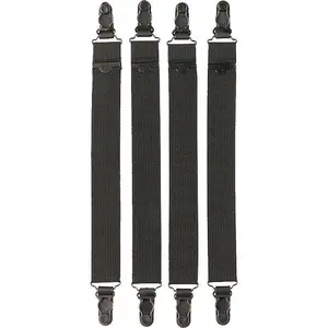 Black - Military Straight Shirt Stays 2 Pairs