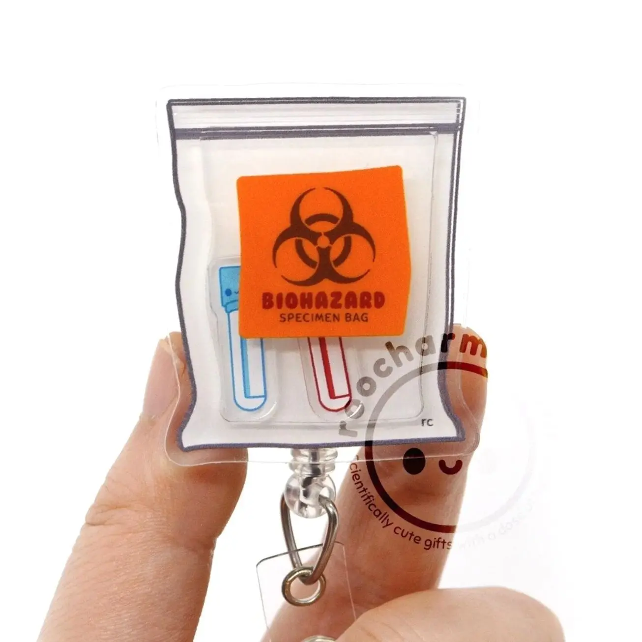 Blood Tubes Biohazard Acrylic Shaker Badge Reel for Nurses, Nursing Students, Phlebotomists, Phlebotomy Tech, MLS MLT Lab Techs Clinical Lab