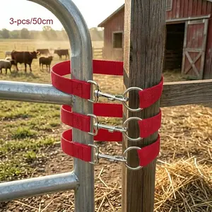 3-Pack Simple Horse Gate Locks, Easy Ranch Door Latches, Single Loop Rope Hooks, 50cm Length, Suitable for Most Doors, Fence & Livestock Gates