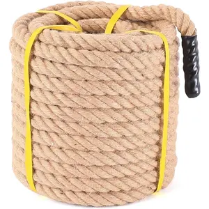 Jute Rope 1 in x 100ft   Rope Heavy Duty Jute Rope Twisted Rope for Indoor Outdoor Crafts, Nautical, Tug of War Rope, Railing, Hammock, Swing,Gardening, Climbing