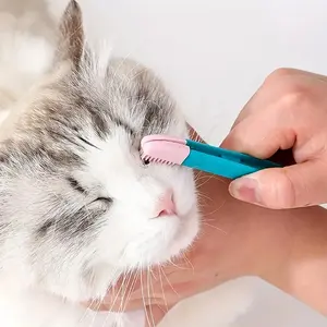 Portable Cat Dog Tear Stain Cleaner Brush, Multi-Function Eye Cleaning Toothbrush, Blackhead Removal Tool, Pet Dental Care Brush