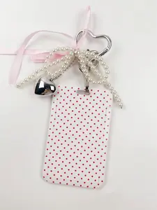 Polka Dot Pattern Bag Charm Keychain Pendant, Compatible with Airline Tags Wallets, Perfect Gift for Bags & Backpacks, Casual Style