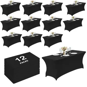 Craft And Party 12 Pack Spandex Tablecloth, Fitted Tablecloth, Stretch tablecloth for arty, Wedding, Cocktail, Banquet, Festival, Tradeshow