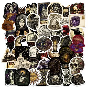 50 Mysterious Cosmic Dark Witch Stickers, Suitable for Scrapbooks, Diaries, Laptops, Water Bottles, Cars, Side Decals, Universal Car Sticker, Car Truck Decal, Car Window Decal, and Other Faith-based Designs; Gifts with Positive Messages.