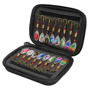 Set of 16 Metal Spoon Spinner Fishing Lures, Spoon-shaped Bait Spinner Fishing Bait for Cod and Trout Set, Artificial Bait fishing lure