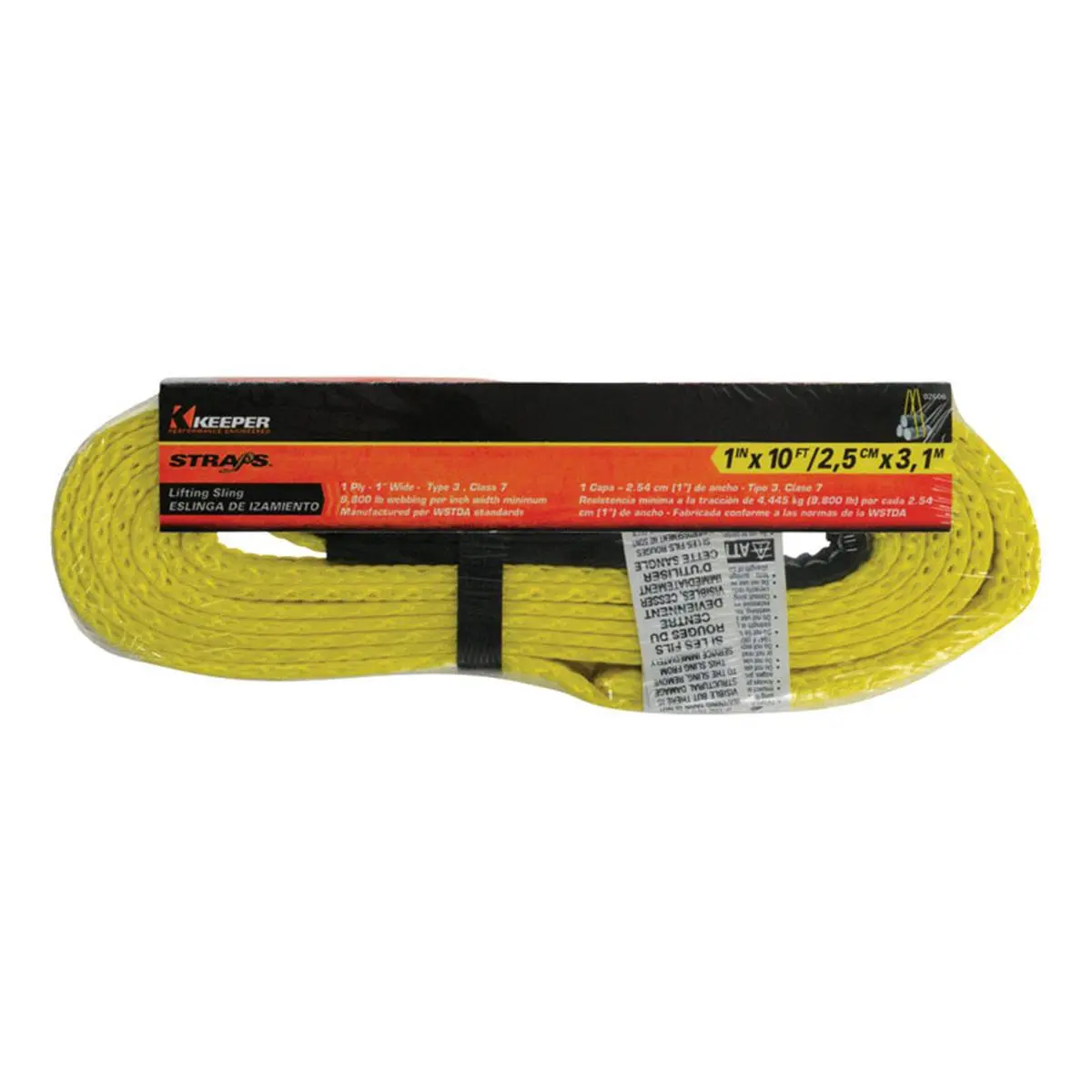 Keeper Lifting Sling, 10 ft Heavy-Duty Web Strap, Single-Ply Flat Eye, UV Resistant with 3,200 lbs Basket Rated Capacity, Ace Hardware, Heavy Lifting, Cycling & Outdoor Recreation, Basket Wstda Rated, 1 Ply, 3200 Lb, Rust Resistant