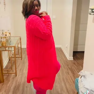 Product Review of Plus Plain Textured Drop Shoulder Cardigan, Casual Long Sleeve Pocket Coat for Women, Women's Plus Clothing for Spring & Fall from W**s