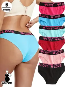 Women's Seamless Letter Print Thong Panties, Love Waistband, Heart Pattern, Slim Fit, Breathable Fabric, Perfect Birthday Gift for Her, Fitted, Underwear, Womenswear