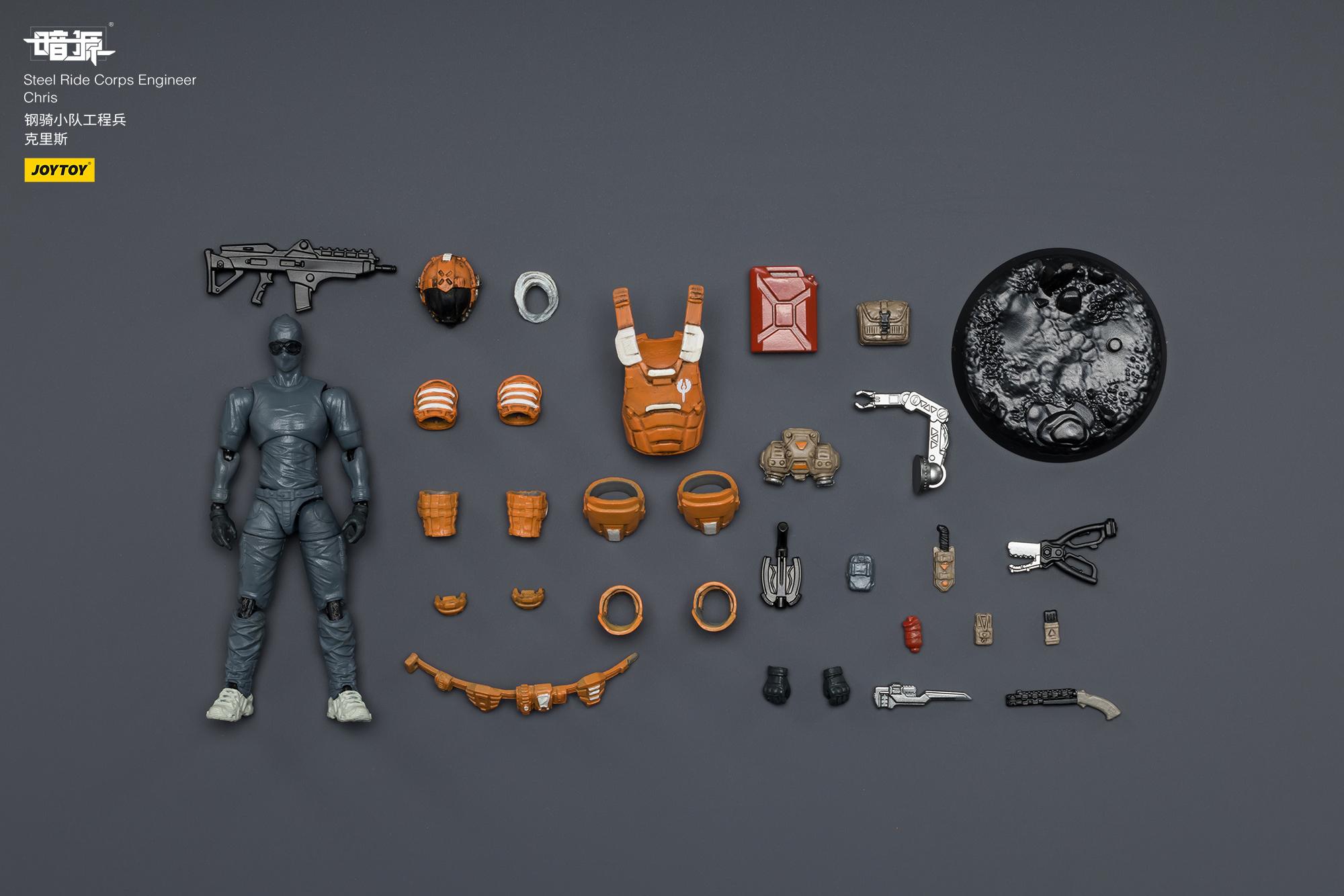 JOYTOY Dark Source 1/25 Action Figures Steel Ride Corps Guard Kael  Steel Ride Corps Engineer  Chris Steel Ride Corps Assaulter Albedo