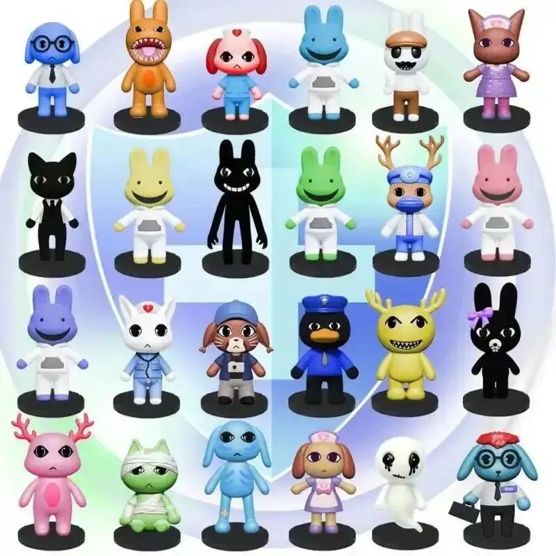 Blue Dog Penguin Bunny Figurine Cute Anime Animal  Model Toy