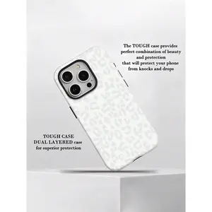 White leopard print design element phone case, providing shockproof and drop protection, with excellent hand feel, suitable for iPhone 17/16/15/14/13/12/11/X/XS/XSMAX/XR/7P/8P, also an ideal holiday gift for friends, family, or for personal use.