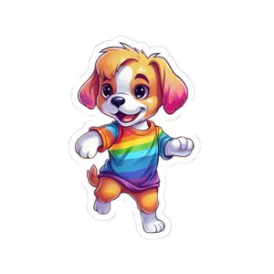Rainbow Puppy Sticker | Kiss-Cut Sticker