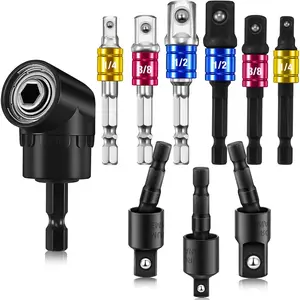 10 count Drill Bit Sockets Adapter Extension Set Including Power Drill Adapters 360  Rotatable Hex Shank 105  Angle  Bit for Household Workplace Industry
