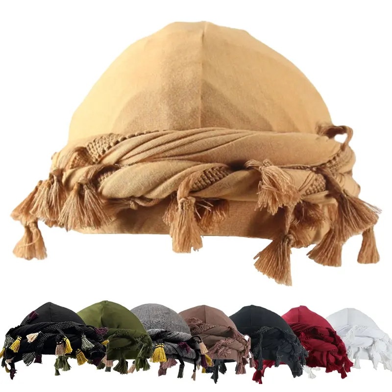 1pack Ethnic Style Men's Headscarf Hat, Elastic Hair Care Braid Hat, Satin Lining Head Hat, Turban Beanie Hat With Tassel Detail, Gift Idea