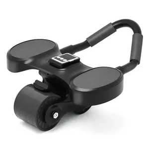 New Ab Roller Wheel with Timer & Knee Mat,Automatic Rebound Abdominal Wheel with Elbow Support Ab Workout Equipment for Strengthening Core Muscles Abs Exercise Roller for Women Men