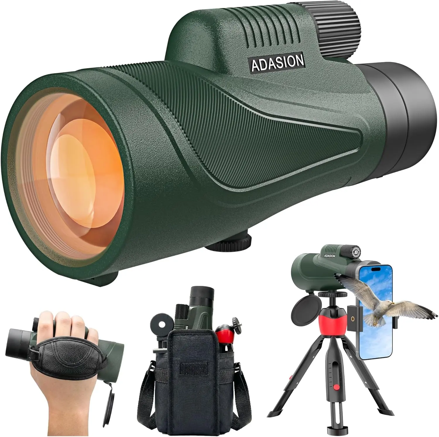 12x54 Monocular Telescope with Tripod & Phone Adapter — HD, Waterproof