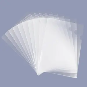 Clear Document Folder Project Pockets fits 8.5x11 Letter Size US Paper,10/30/50/100Pack L-Type Plastic Clear Paper Sleeves Protector Resume File Poly Jacket Folders Organizer in Transparent