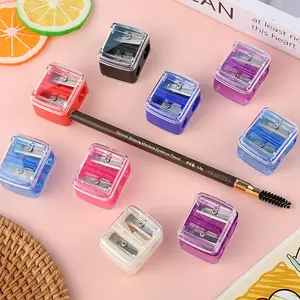 2-Piece Dual-Hole Pencil Sharpener Set, Eyeliner Brow Lipstick Highlighter Makeup Tool, Essential Learning Accessory for Beauty Essentials